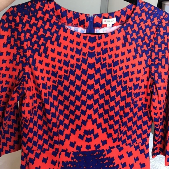Cremieux - Orange & Blue Houndstooth Pattern Dress - Picture 3 of 5